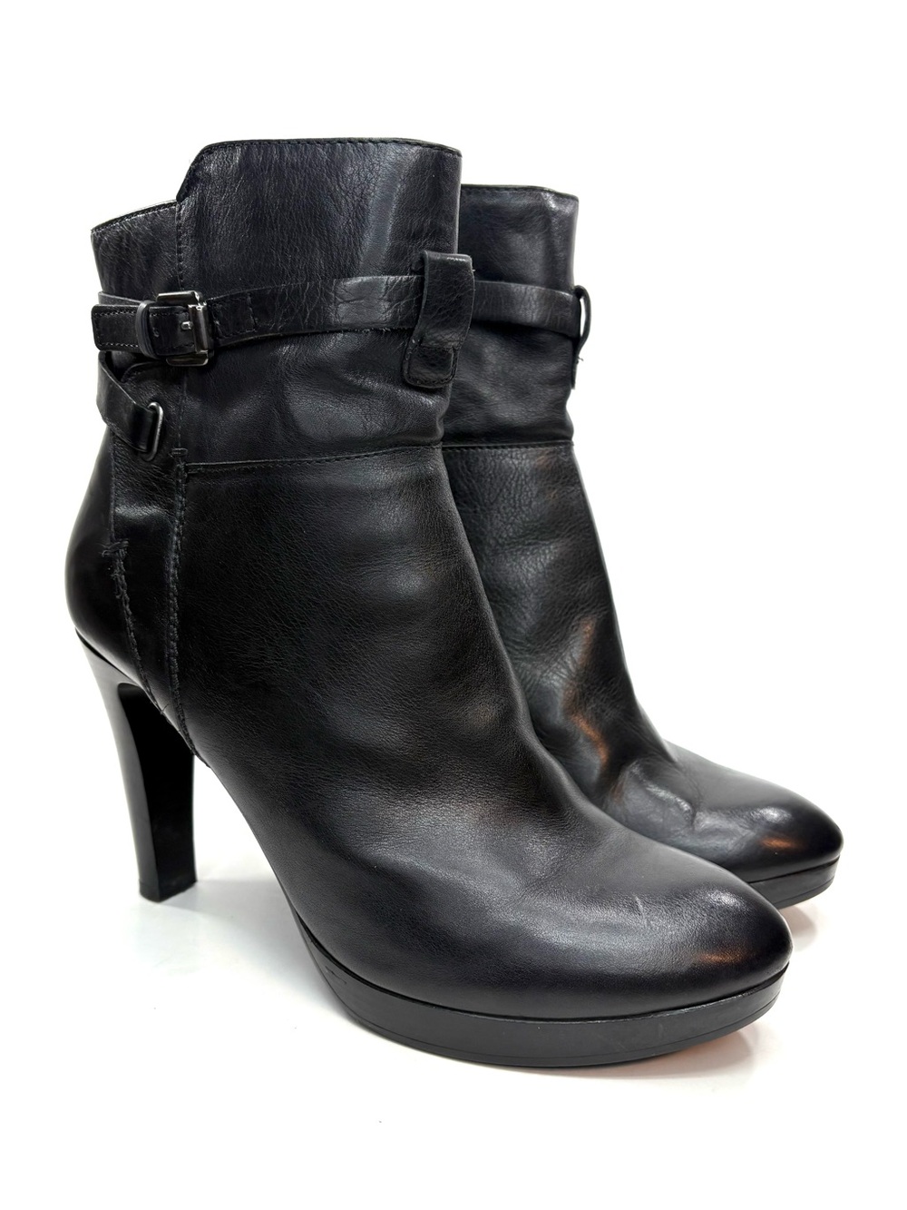 Arnold Churgin Black Leather Heeled Ankle Boots | 40